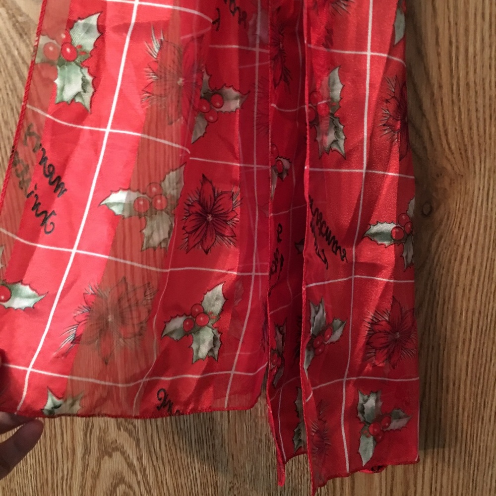 Red Christmas Scarf 58" long